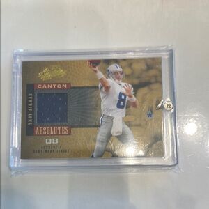 NFL Trading Card with Blue and White Accents Jersey oh HOF Troy aikman  mint